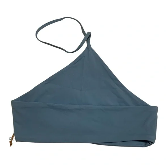 NWT FREE PEOPLE X TOAST SWIM HALTER BIKINI TOP IN BLUE - Picture 2 of 3